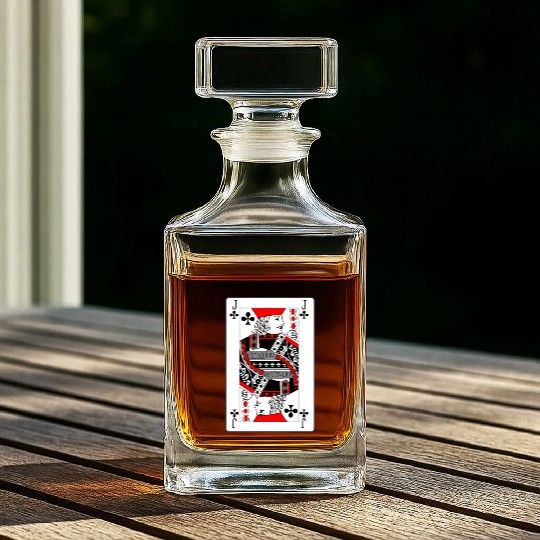 Jack Playing card clover Whiskey Decanters