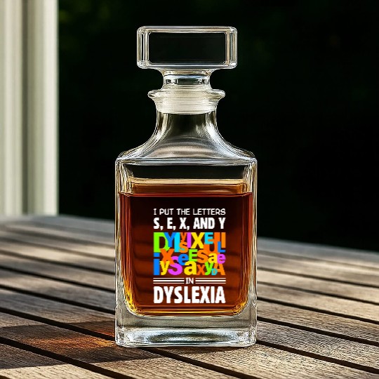Reading Disorder Design for a Dyslexia Warrior Whiskey Decanters