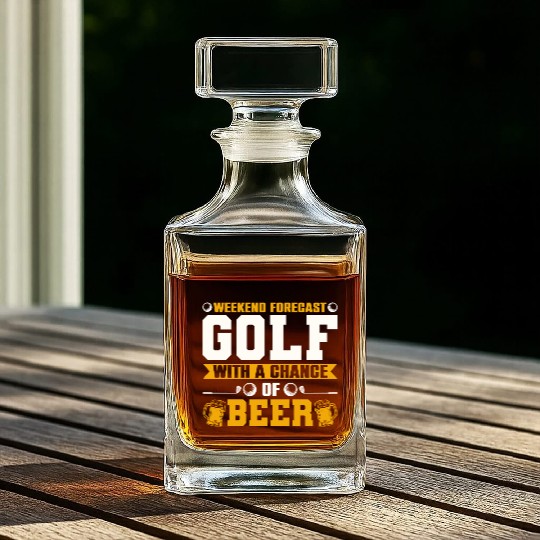 Weekend Forecast Golf with a Chance of Beer Whiskey Decanters
