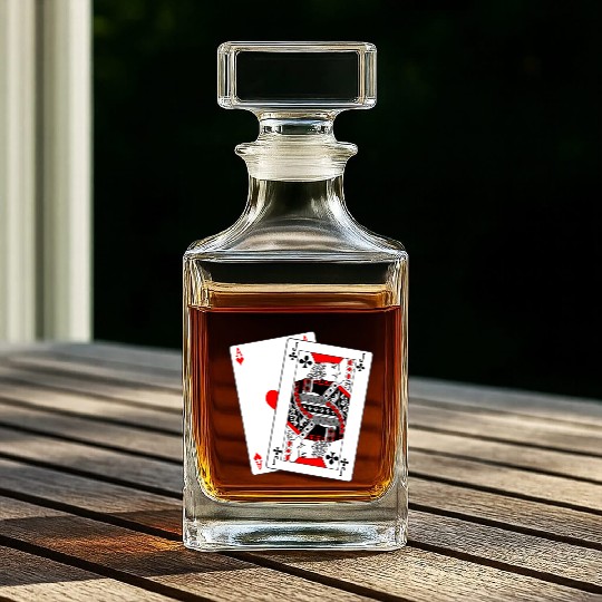 Two cards Blackjack Whiskey Decanters