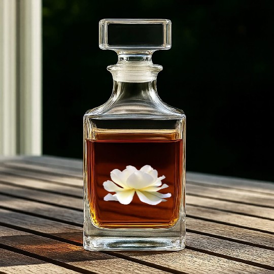 Lotus rose white flower Whiskey Decanters