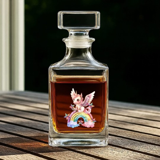 Rainbow & Unicorn Art Gifts for Girls & Teenagers Whiskey Decanters