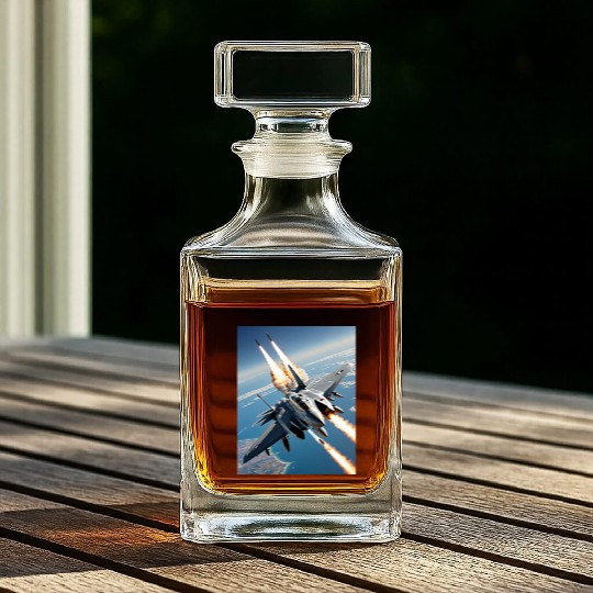 Aircraft missile fire fighter jets. Whiskey Decanters