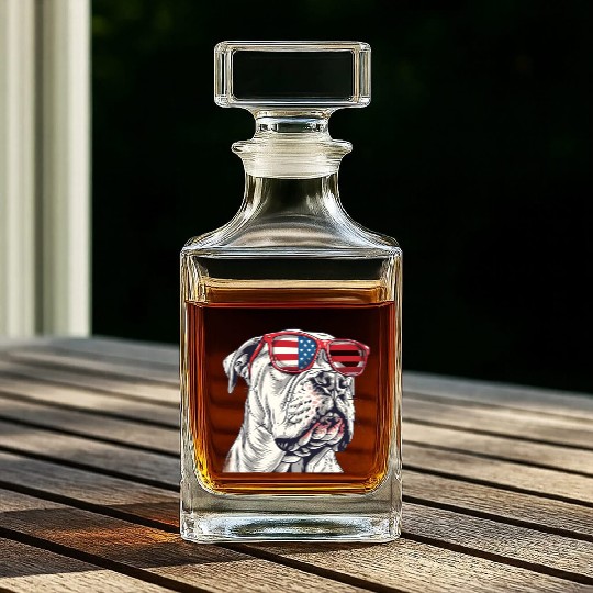 Dogo Argentino dog. 4th of July and memorial day Whiskey Decanters
