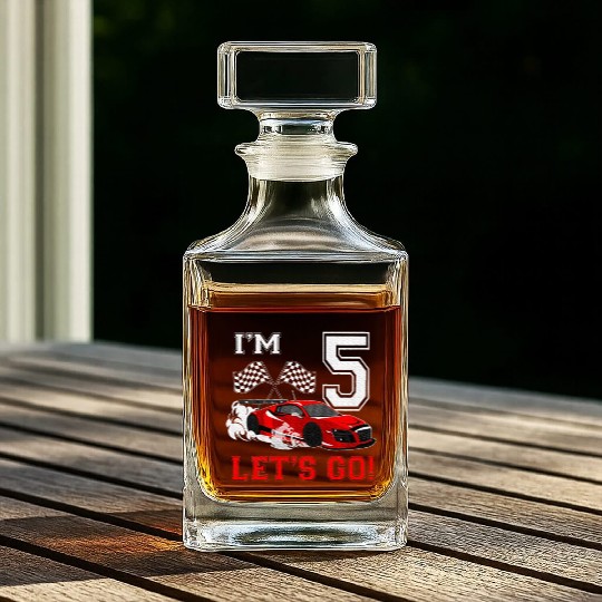 Kids 5 Year Old Race Car 5th Birthday Whiskey Decanters