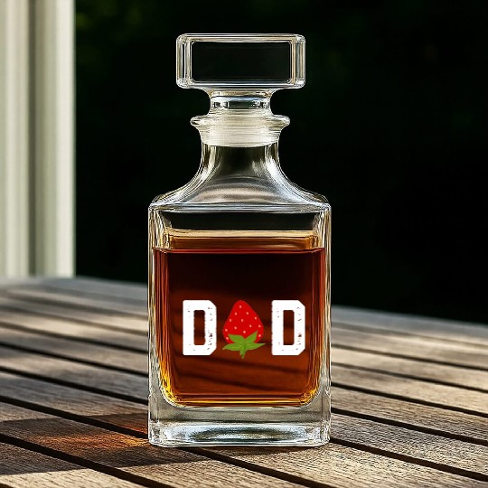 Strawberry Dad Fruit Lover Fruitarian Father's Day Whiskey Decanters