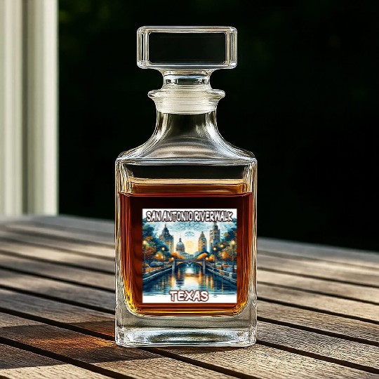 San Antonio Riverwalk Whiskey Decanters