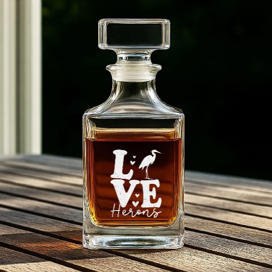 Love Heron Blue Heron Birds Lover Gifts Whiskey Decanters