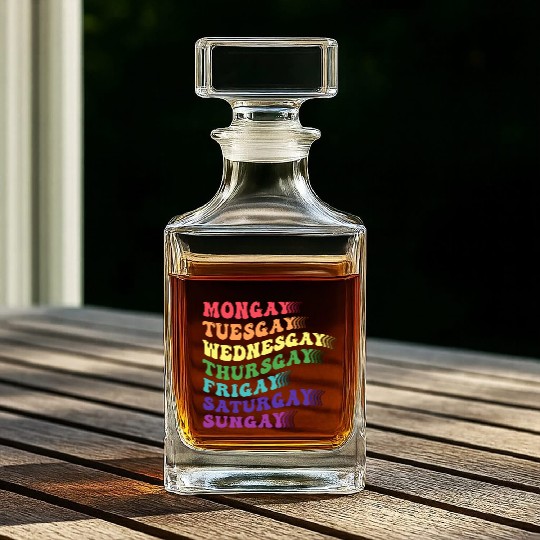 Be You LGBTQ Gay Lesbian Bi Trans Pride Colorful Whiskey Decanters