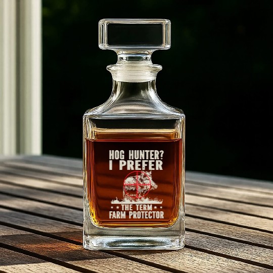 Farm Protector Wild Boar Hunter Whiskey Decanters