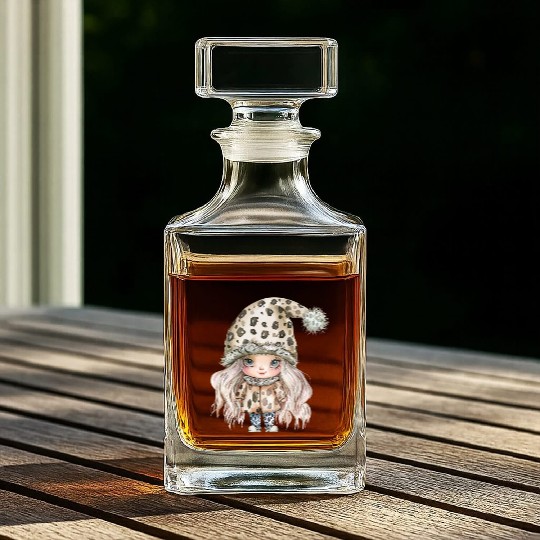 Leopard Print Gnome Clipart Images, Girly Whiskey Decanters
