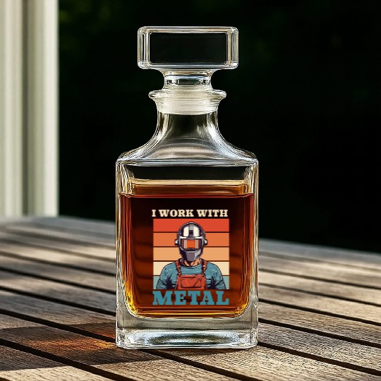 Western Welder Retro Themed Gift Whiskey Decanters