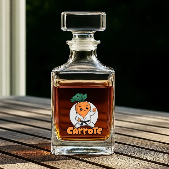 Cute Karate Carrot Design Whiskey Decanters