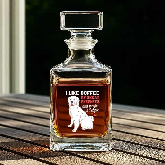 Coffee Dog And Maybe 3 People Funny Great Pyrenees Whiskey Decanters