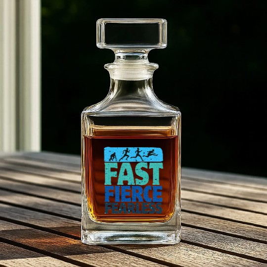 Fast Fierce Fearless Track And Field Lover Hurdles Whiskey Decanters