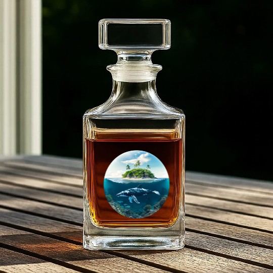 earth globe with whale in Underwater Whiskey Decanters
