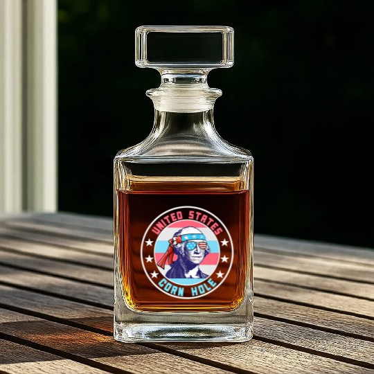 July Cornhole Apparel Clothing Premium Whiskey Decanters