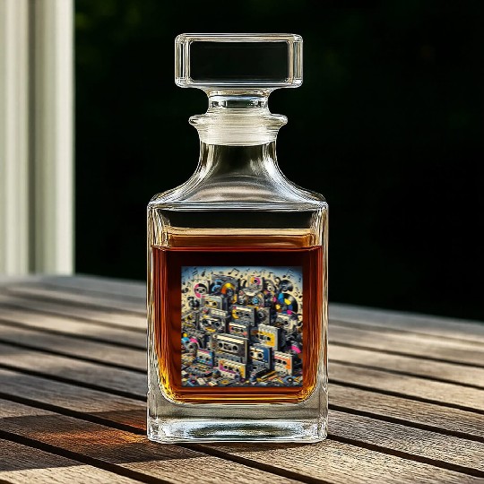 Vinyl and Cassette: A Musical Vortex Whiskey Decanters