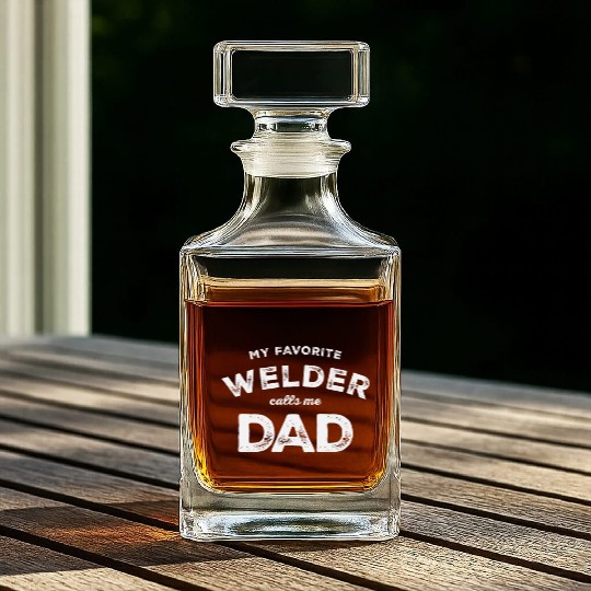 My Favorite Welder Calls Me Dad - Father's Day Whiskey Decanters