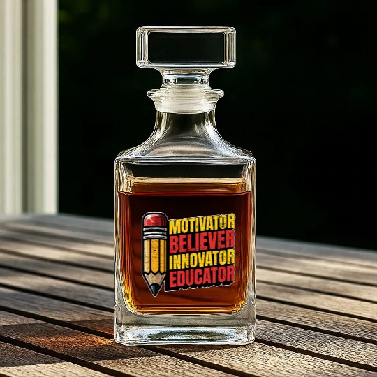 Literature Teacher Motivator Believer Bookworm Whiskey Decanters