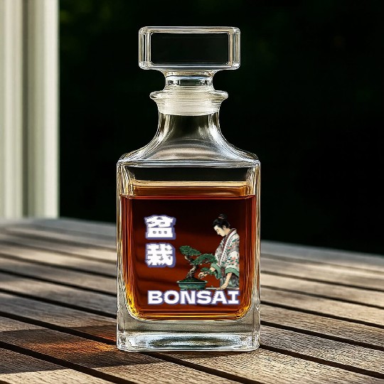 Bonsai Caretaker in Ukiyo-e Whiskey Decanters