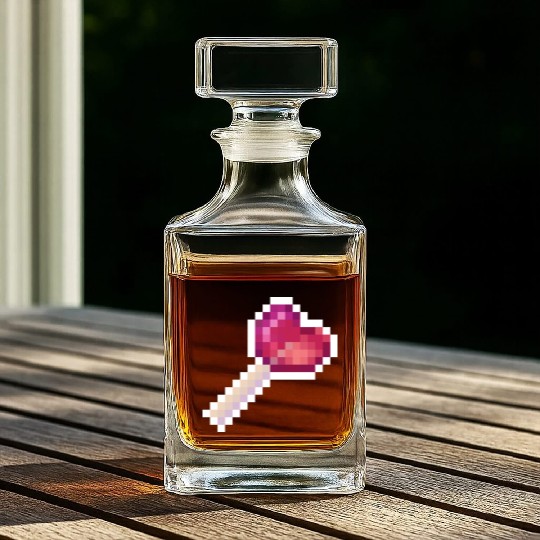 Pixel Art Sprite Cute Heart Lollipop Whiskey Decanters
