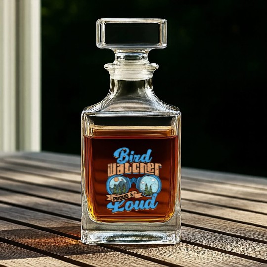 Birdwatching Bird watcher proud and loud Whiskey Decanters