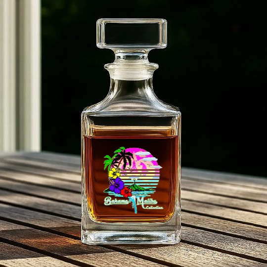 Summer Tropical Paradise Island Vibes Whiskey Decanters