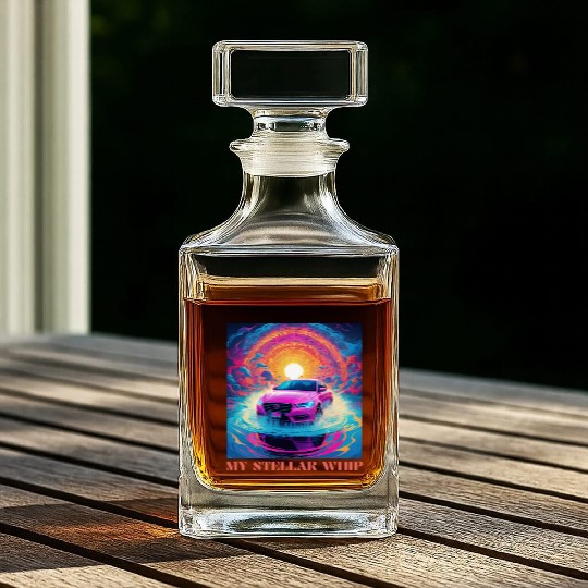 Synthwave Art Futuristic Car Whiskey Decanters