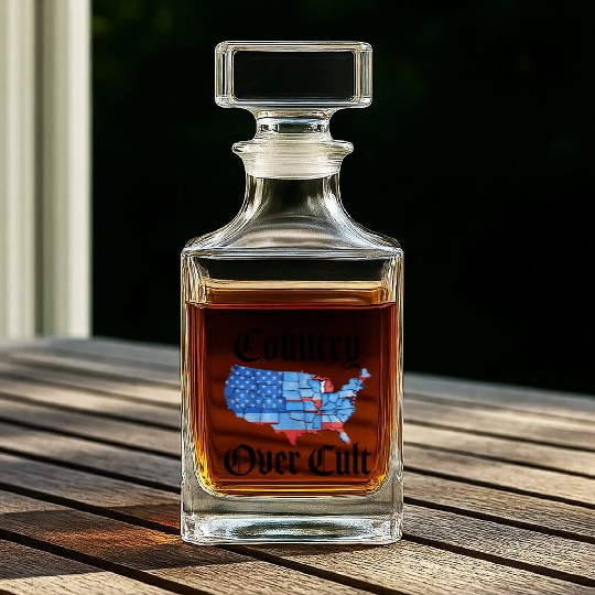 Country Over Cult Black Whiskey Decanters