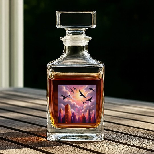 Geometric Twilight City Whiskey Decanters