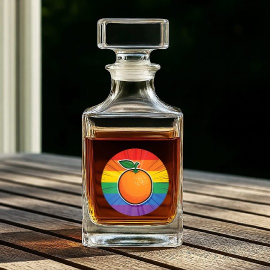 LGBTQ Orange Whiskey Decanters