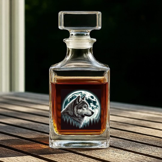 Nature Moon Alpha Cute Wolf Moon nature Whiskey Decanters