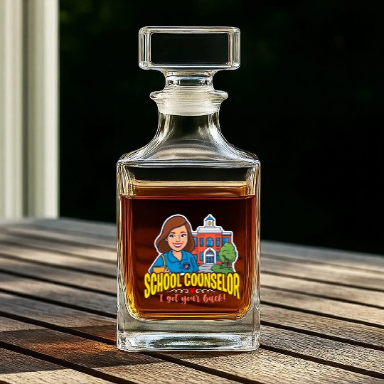 School Counselor I Got Your Back School Therapist Whiskey Decanters