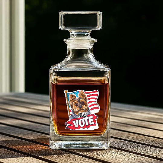 Unique American Flag Election 2024 Yorkie Gifts Whiskey Decanters