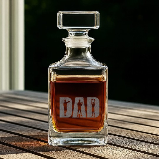 Dad Boxer Fathers Day Boxing Lover Whiskey Decanters