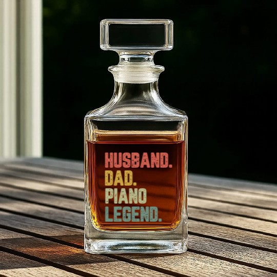 Husband Dad Piano Legend Funny Father Whiskey Decanters
