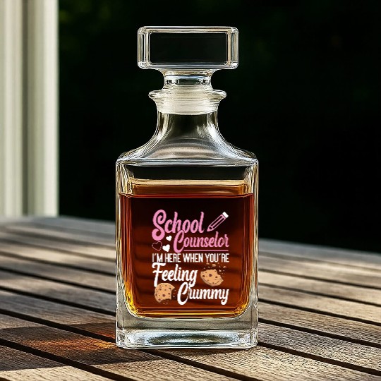 School Counselor Pun Cookie School Whiskey Decanters
