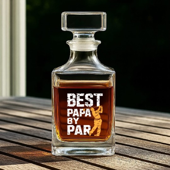 Best Papa By Par Golf Father's Day Grandpa Gift Whiskey Decanters