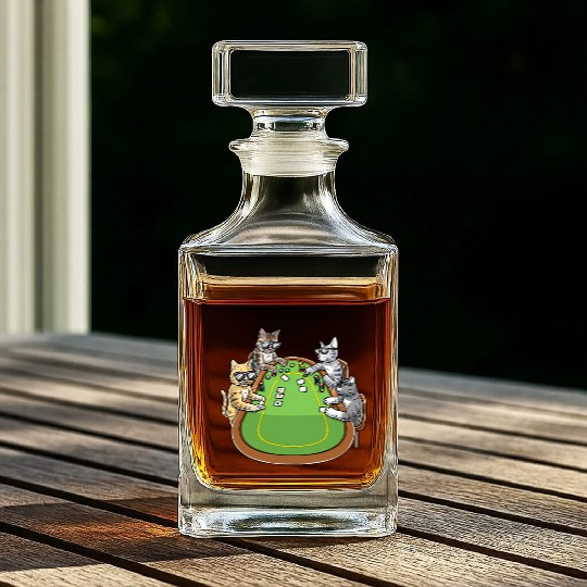 Poker Cats for Cat Lovers and Poker Players Whiskey Decanters