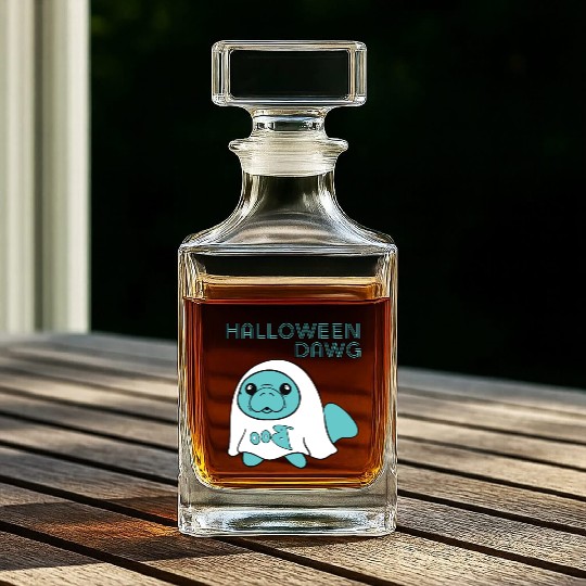 Ghost Manatee - Halloween Dawg Whiskey Decanters