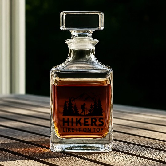 Hikers Hiking Mountains Forests Nature Whiskey Decanters
