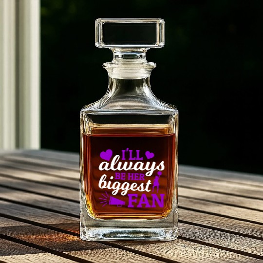 Always Her Fan Cheer Mom Cheerleading Mother's Day Whiskey Decanters