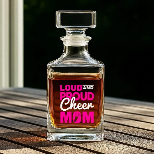 Loud & Proud Cheer Mom Cheerleading Mother's Day Whiskey Decanters