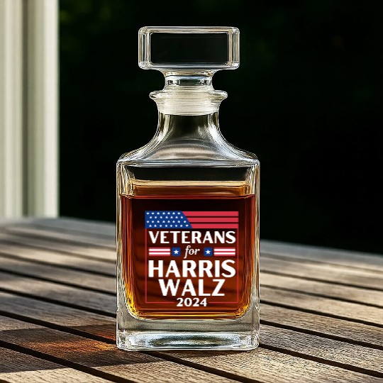 Veterans For Harris Walz 2024 Whiskey Decanters