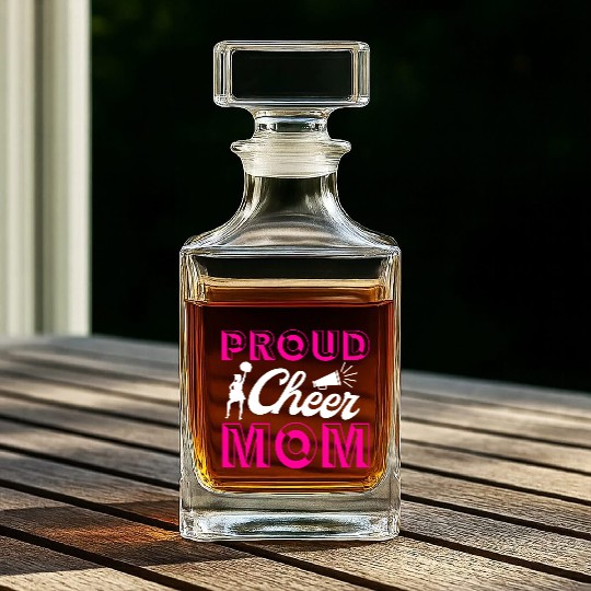 Proud Cheer Mom Cheerleading Mommy Mother's Day Whiskey Decanters