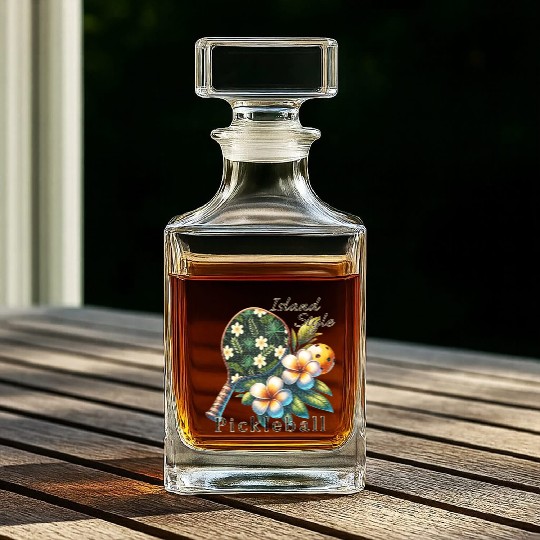 Plumeria Flower Pickleball Whiskey Decanters