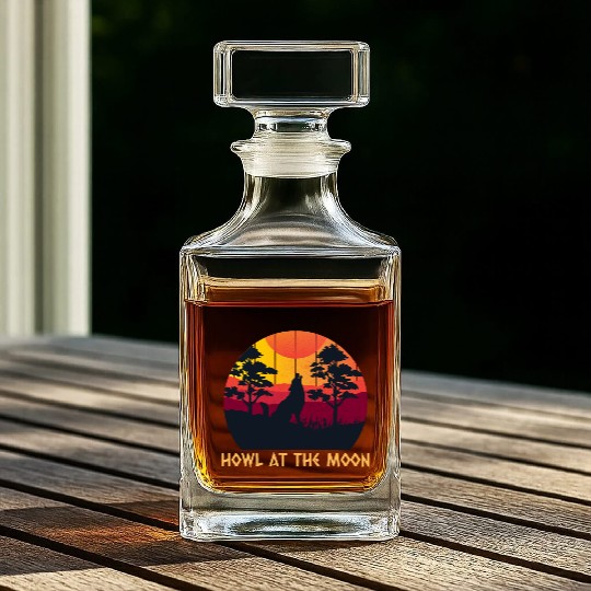Howling At The Moon Whiskey Decanters