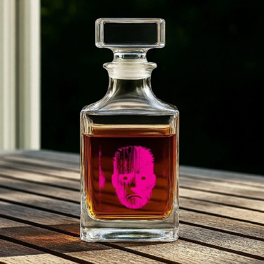 Sad Weird Face Pink Whiskey Decanters