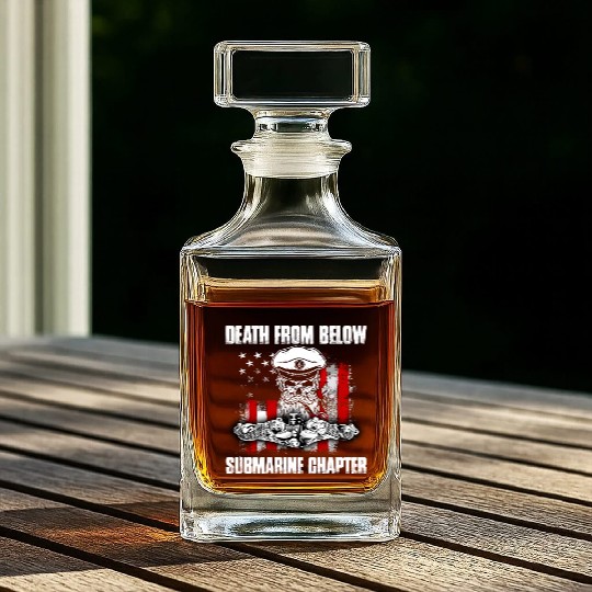 Death From Below Submarine Chapter Patriotic Whiskey Decanters